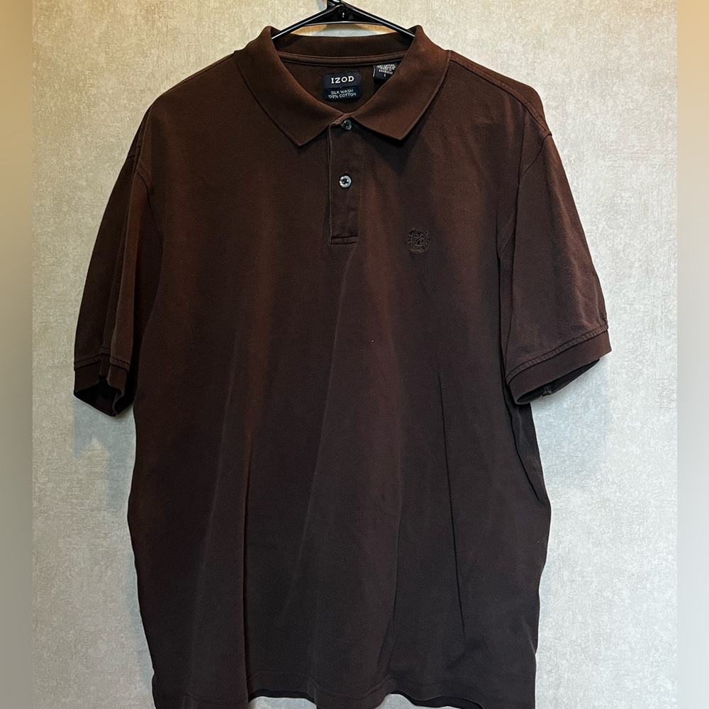 Izod brown collard shirt, 100% cotton